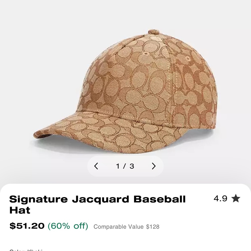 Coach Signature Jacquard Baseball Hat - Tan